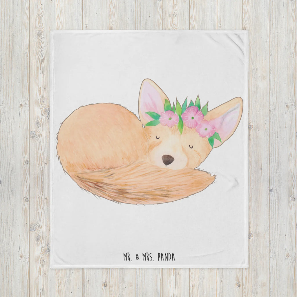 Kuscheldecke Wüstenfuchs Blumenkranz Jahrestagsgeschenk, Entspannen, Decke, Kinderdecke, Sofadecke, Wohndecke, Dekodecke, Schmusedecke, Gemütlich, Wolldecke, Tagesdecke, Mikrofaser Decke, Wohnzimmerdecke, Kuschelfleecedecke, Dekoration, Kuscheldecke XXL, Fleecedecke, Weihnachtsgeschenk, Afrika, Wildtiere, Glücklich, Wüstenfuchs, Blumenkranz, Wüste, Blumen
