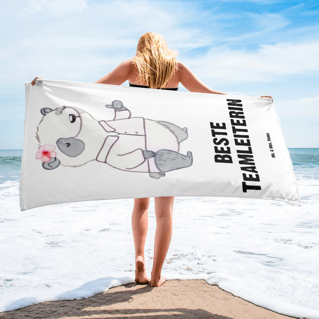 XL ręcznik kąpielowy Panda Najlepsza kierowniczka zespołu dla, Dziękuję, Prezent, Wręczyć, Urodziny, Prezent urodzinowy, Pomysł na prezent, Podziękować, Upominek, Sprawić radość, Tip na prezent