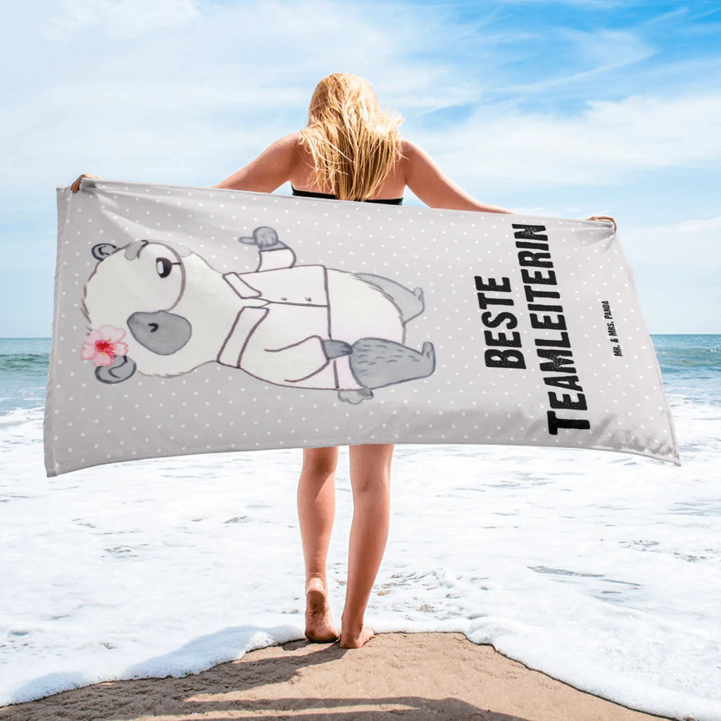 XL ręcznik kąpielowy Panda Najlepsza kierowniczka zespołu dla, Dziękuję, Prezent, Wręczyć, Urodziny, Prezent urodzinowy, Pomysł na prezent, Podziękować, Upominek, Sprawić radość, Tip na prezent