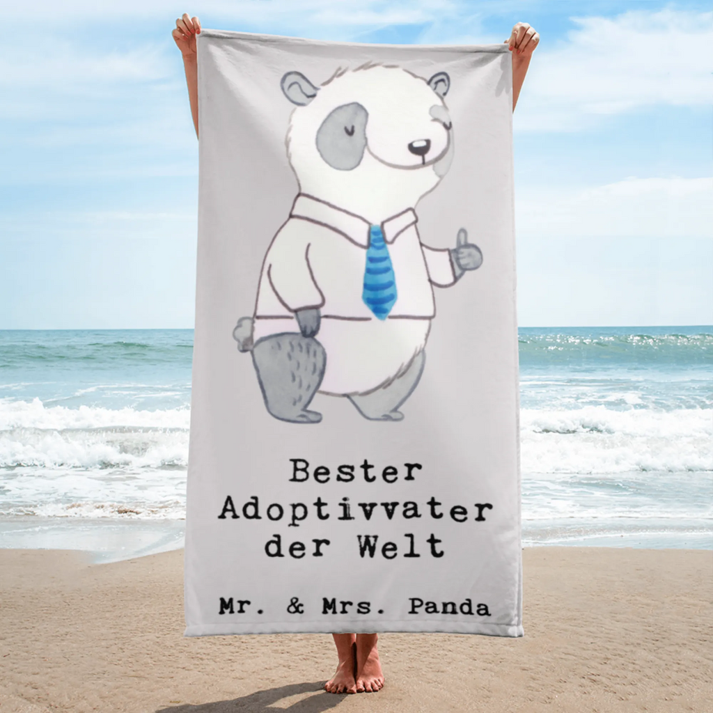 XL bath towel panda Best adoptive father in the world luxury bath sheet, spa towel, large beach towel, oversized towel, extra large swim towel, XL bath towel, for, thank you, gift, giving, birthday, birthday present, gift idea, souvenir, make you happy, gift tip, adopted, adoption, adoptive father