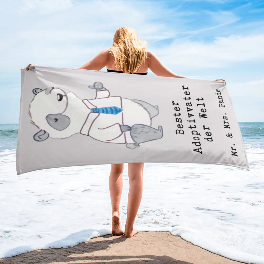 XL bath towel panda Best adoptive father in the world luxury bath sheet, spa towel, large beach towel, oversized towel, extra large swim towel, XL bath towel, for, thank you, gift, giving, birthday, birthday present, gift idea, souvenir, make you happy, gift tip, adopted, adoption, adoptive father