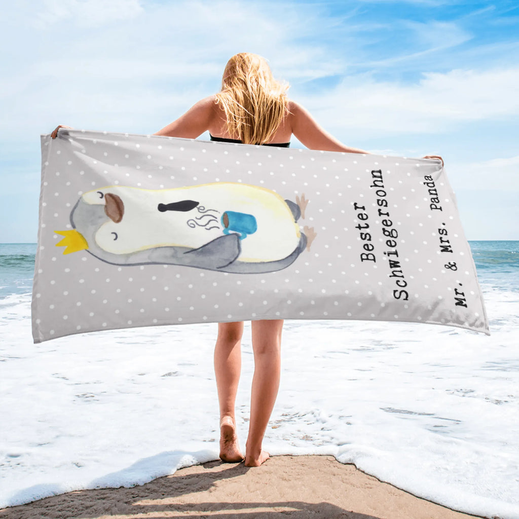 XL ręcznik kąpielowy pingwin Najlepszy zięć dla, Dziękuję, Prezent, Wręczyć, Urodziny, Prezent urodzinowy, Pomysł na prezent, Podziękować, Upominek, Sprawić radość, Tip na prezent