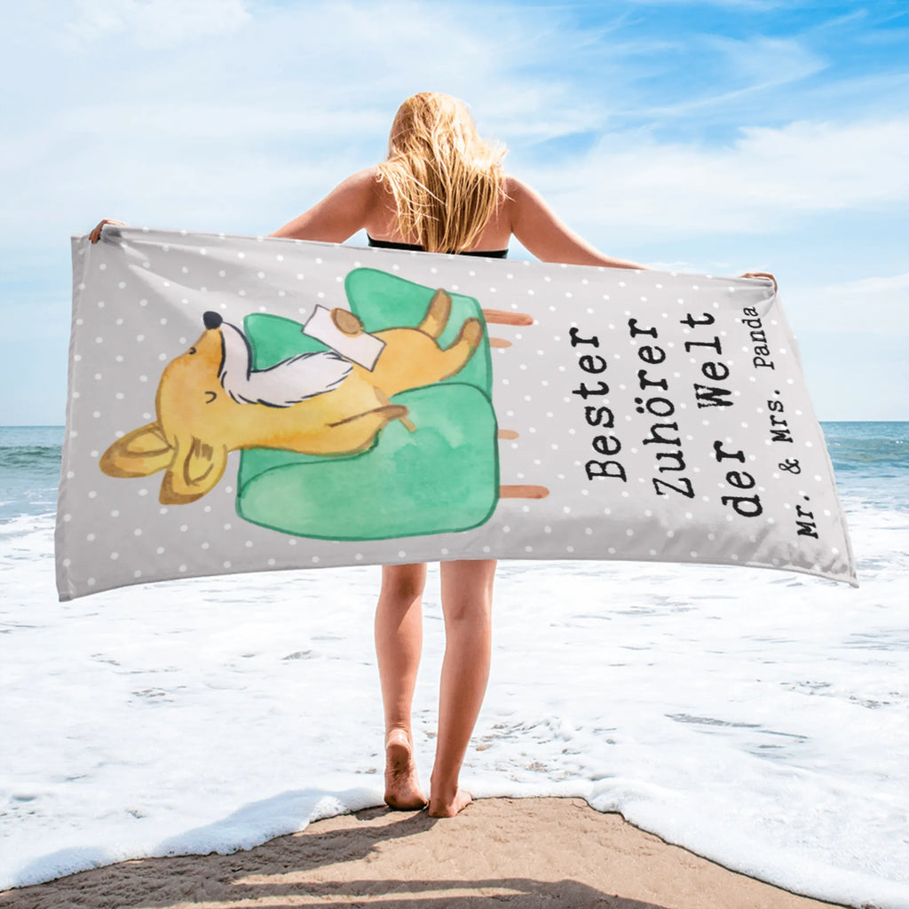 XL ręcznik kąpielowy lis Najlepszy słuchacz na świecie dla, Dziękuję, Prezent, Wręczyć, Urodziny, Prezent urodzinowy, Pomysł na prezent, Podziękować, Upominek, Sprawić radość, Tip na prezent