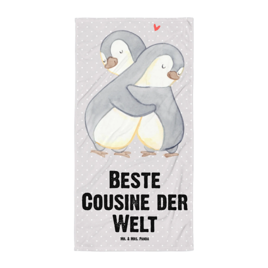 XL bath towel penguin best cousin in the world large beach towel, luxury bath sheet, XL bath towel, oversized towel, spa towel, extra large swim towel, for, thank you, gift, giving, birthday, birthday present, gift idea, souvenir, make you happy, gift tip, cousin, family, daughter of aunt, Cousin, daughter of uncle, relatives