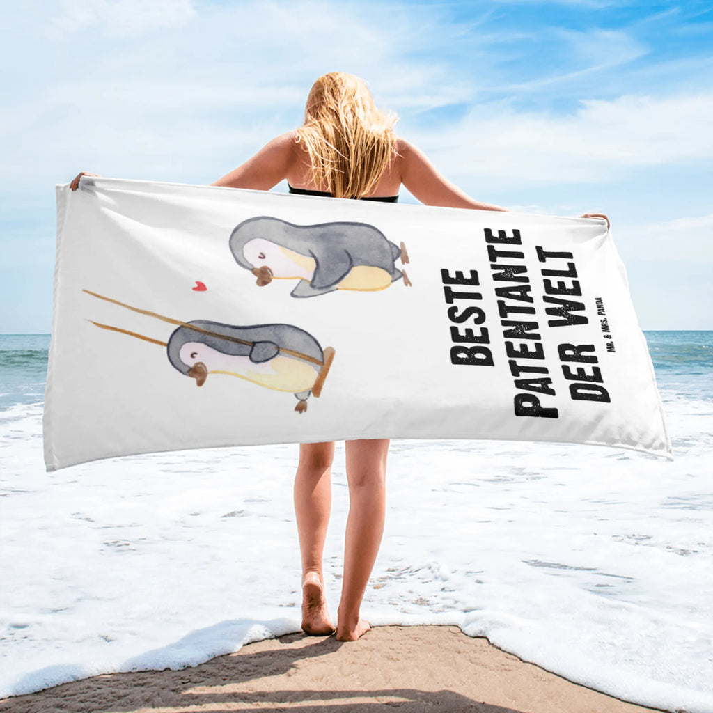 XL ręcznik kąpielowy Pingwin Najlepsza chrzestna na świecie dla, Dziękuję, Prezent, Wręczyć, Urodziny, Prezent urodzinowy, Pomysł na prezent, Podziękować, Upominek, Sprawić radość, Tip na prezent