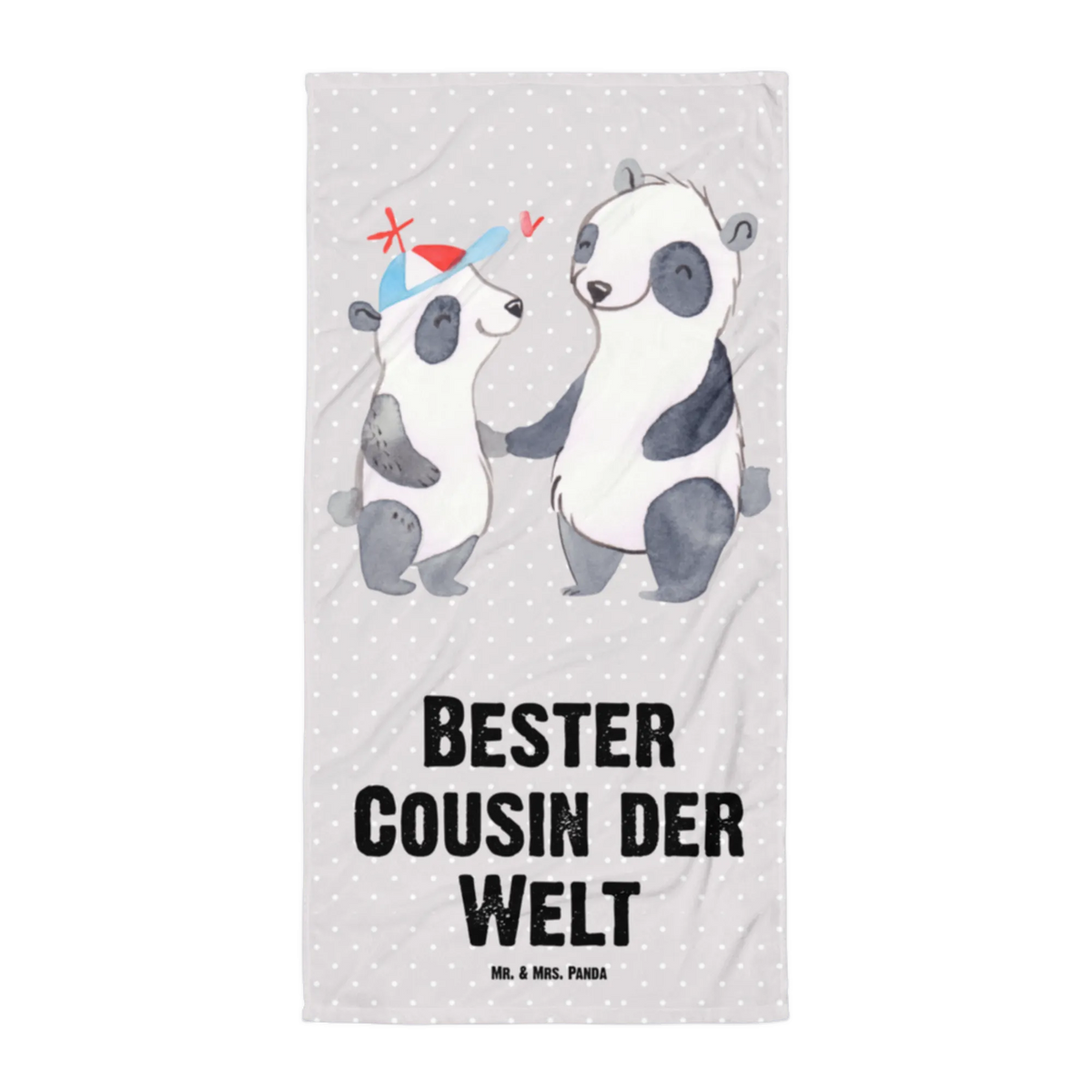 XL ręcznik kąpielowy Panda Najlepszy kuzyn na świecie dla, Dziękuję, Prezent, Wręczyć, Urodziny, Prezent urodzinowy, Pomysł na prezent, Podziękować, Upominek, Sprawić radość, Tip na prezent