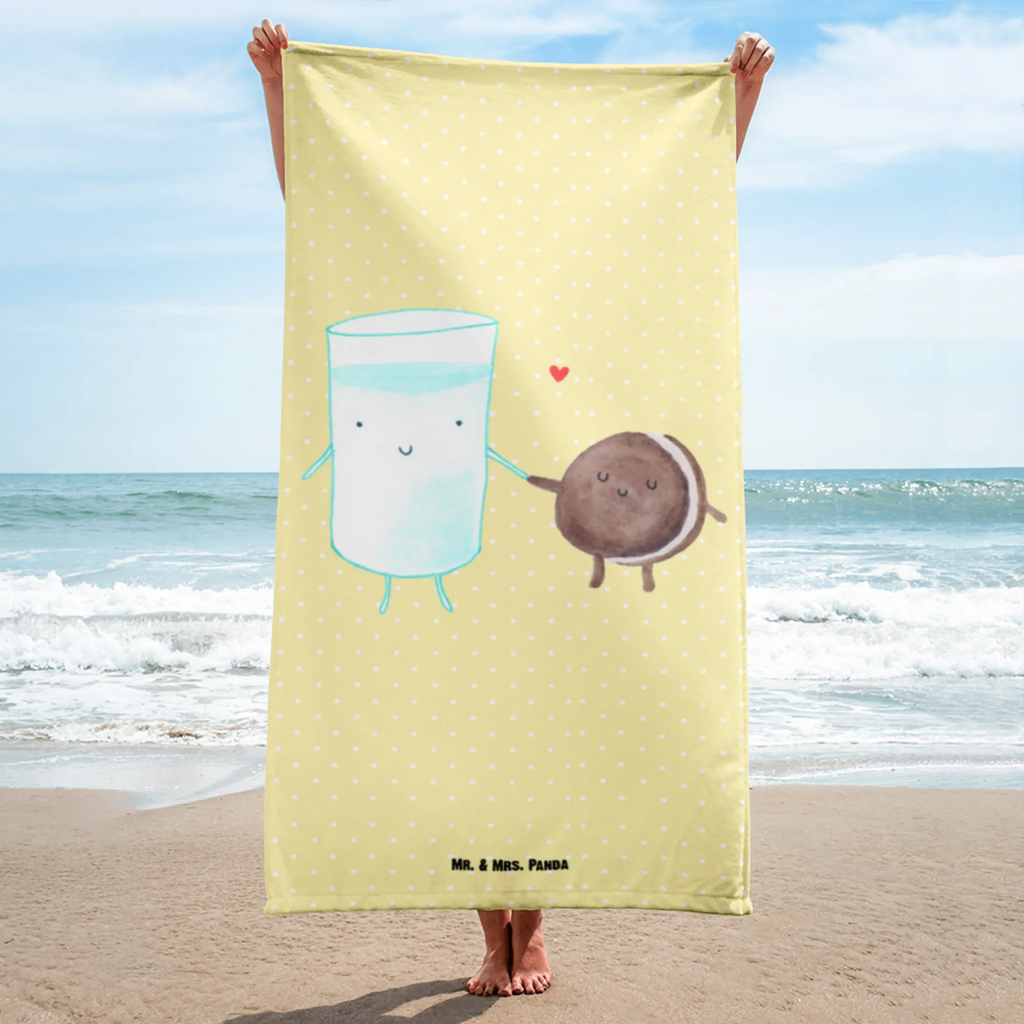 XL bath towel milk biscuit large beach towel, extra large swim towel, XL bath towel, oversized towel, spa towel, luxury bath sheet, small animals, cute, funny, cute animal motives, hand drawn, small world, funny sayings, good mood, happy, gifts, gift ideas, special gifts, animal lover, card, cookie, romantic, coffee, milk, biscuit, motif sweet, Milk, cookies, perfect couple, invitation breakfast