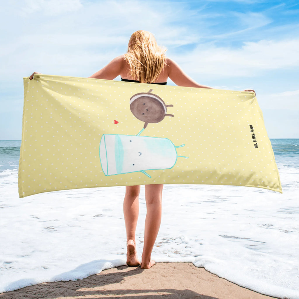 XL bath towel milk biscuit large beach towel, extra large swim towel, XL bath towel, oversized towel, spa towel, luxury bath sheet, small animals, cute, funny, cute animal motives, hand drawn, small world, funny sayings, good mood, happy, gifts, gift ideas, special gifts, animal lover, card, cookie, romantic, coffee, milk, biscuit, motif sweet, Milk, cookies, perfect couple, invitation breakfast