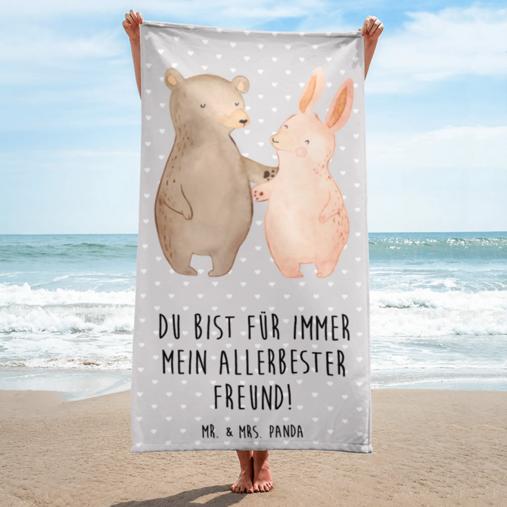 XL bath towel bear and rabbit Embrace large beach towel, extra large swim towel, spa towel, oversized towel, luxury bath sheet, XL bath towel, Love, Loving, Two, Together, Marriage, Engagement, Proposal of marriage, Love gift, gift for her, gift for him, anniversary gift, best friend, best friends, bear, rabbit, friends
