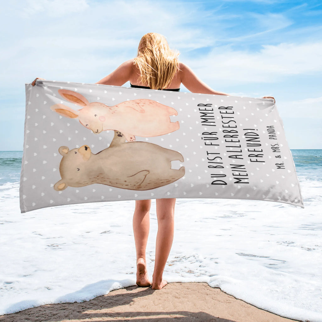 XL bath towel bear and rabbit Embrace large beach towel, extra large swim towel, spa towel, oversized towel, luxury bath sheet, XL bath towel, Love, Loving, Two, Together, Marriage, Engagement, Proposal of marriage, Love gift, gift for her, gift for him, anniversary gift, best friend, best friends, bear, rabbit, friends