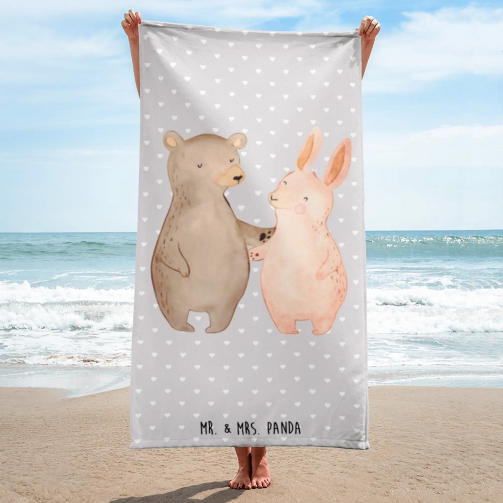 XL bath towel bear and rabbit Embrace large beach towel, extra large swim towel, spa towel, oversized towel, luxury bath sheet, XL bath towel, Love, Loving, Two, Together, Marriage, Engagement, Proposal of marriage, Love gift, gift for her, gift for him, anniversary gift, best friend, best friends, bear, rabbit, friends