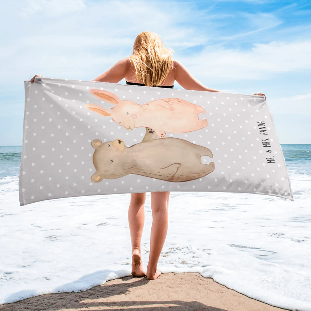XL bath towel bear and rabbit Embrace large beach towel, extra large swim towel, spa towel, oversized towel, luxury bath sheet, XL bath towel, Love, Loving, Two, Together, Marriage, Engagement, Proposal of marriage, Love gift, gift for her, gift for him, anniversary gift, best friend, best friends, bear, rabbit, friends