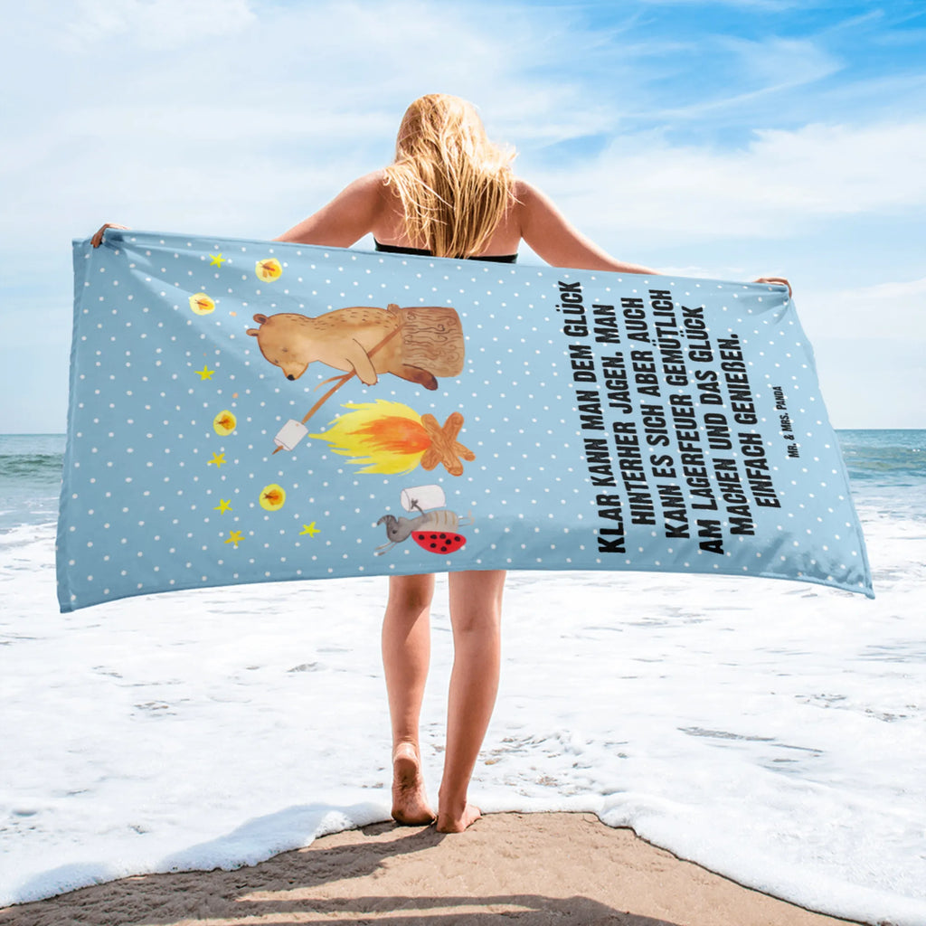 XL ręcznik kąpielowy Niedźwiedź i biedronka przy ognisku Niedźwiedź, Miś, Pluszowy miś