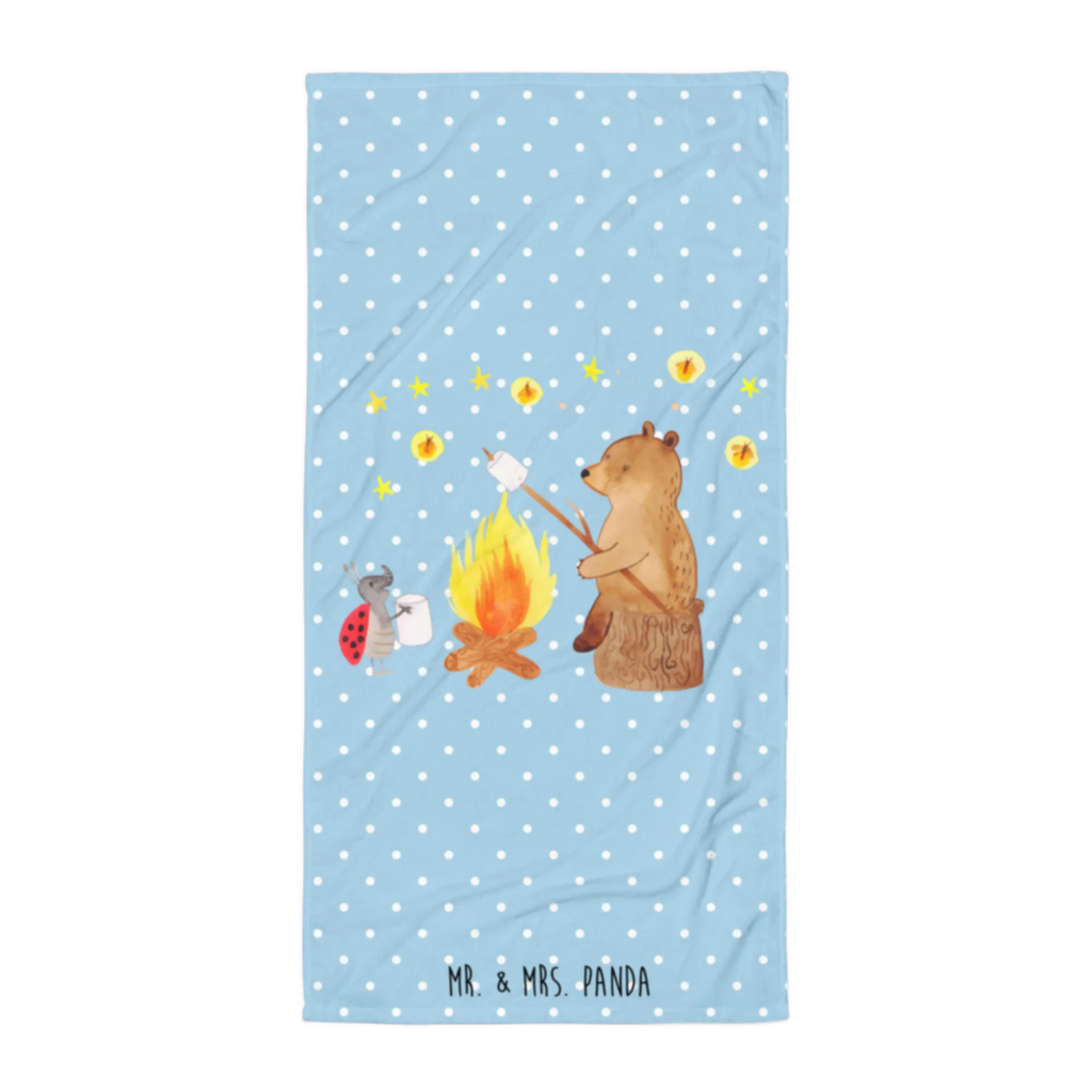 XL ręcznik kąpielowy Niedźwiedź i biedronka przy ognisku Niedźwiedź, Miś, Pluszowy miś