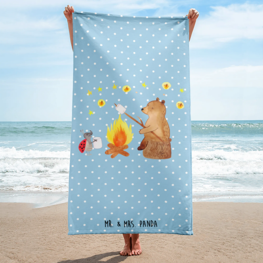 XL ręcznik kąpielowy Niedźwiedź i biedronka przy ognisku Niedźwiedź, Miś, Pluszowy miś