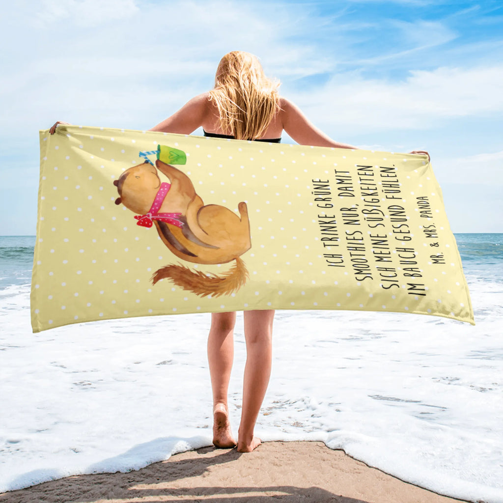 XL ręcznik kąpielowy wiewiórka Smoothie Motywy zwierzęce, dobra energia, zabawne powiedzonka, zwierzęta