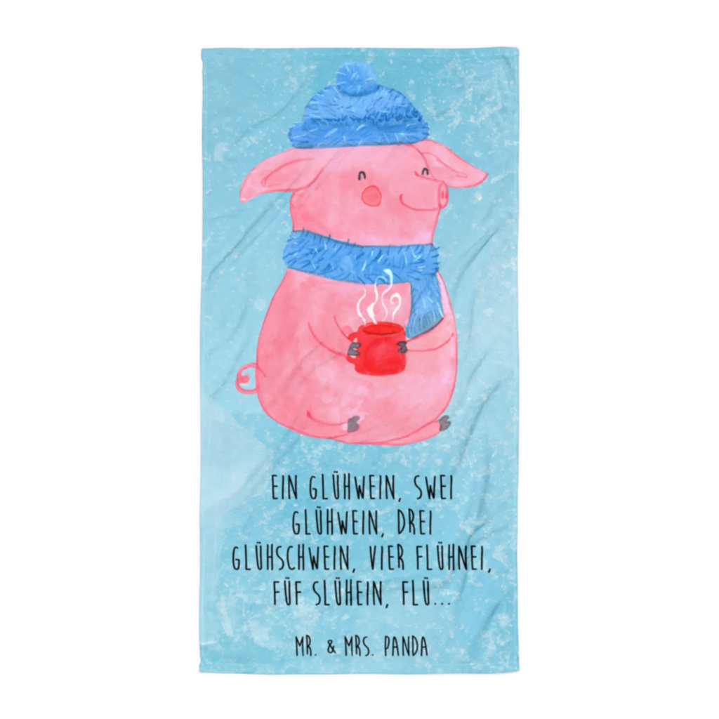 XL ręcznik kąpielowy Świnka grzane wino Zima, Boże Narodzenie, dekoracje świąteczne, Mikołaj, Adwent, Wigilia, zimowy motyw