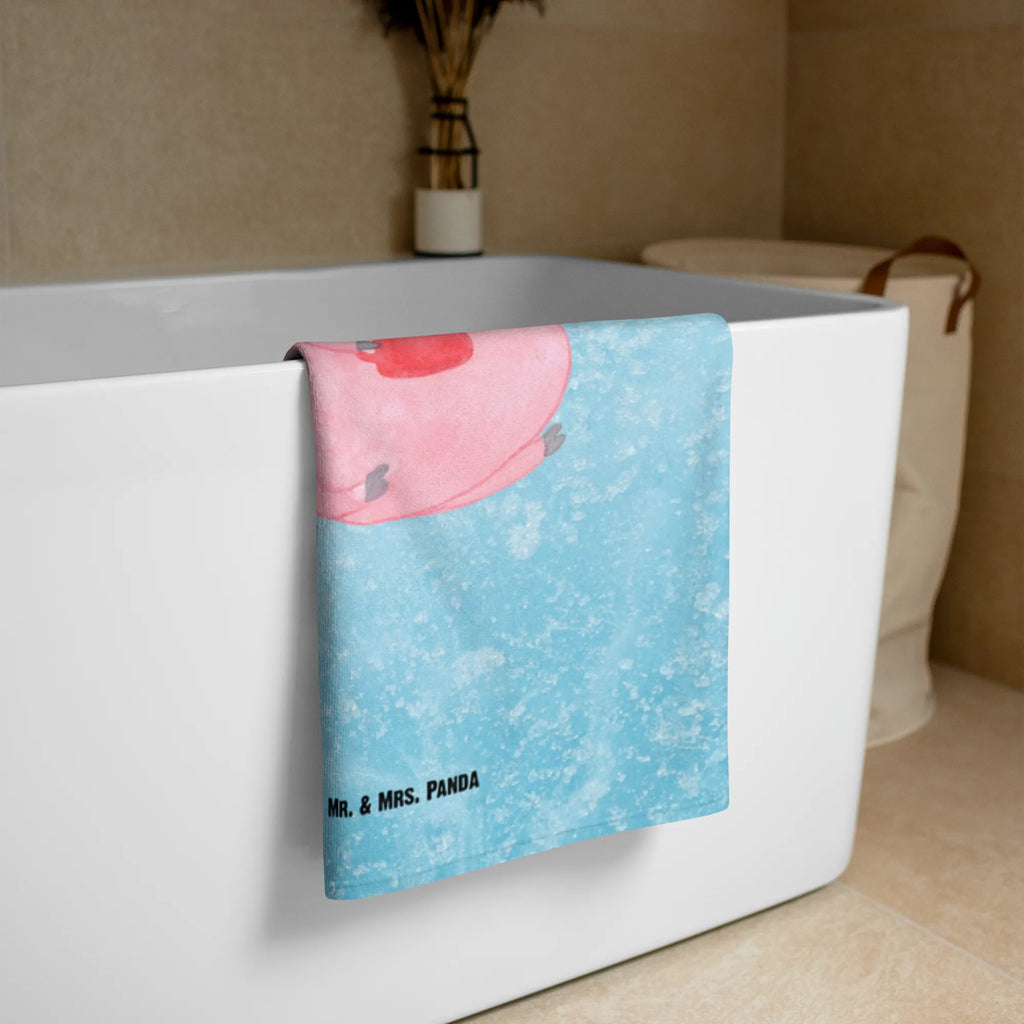 XL ręcznik kąpielowy Świnka grzane wino Zima, Boże Narodzenie, dekoracje świąteczne, Mikołaj, Adwent, Wigilia, zimowy motyw