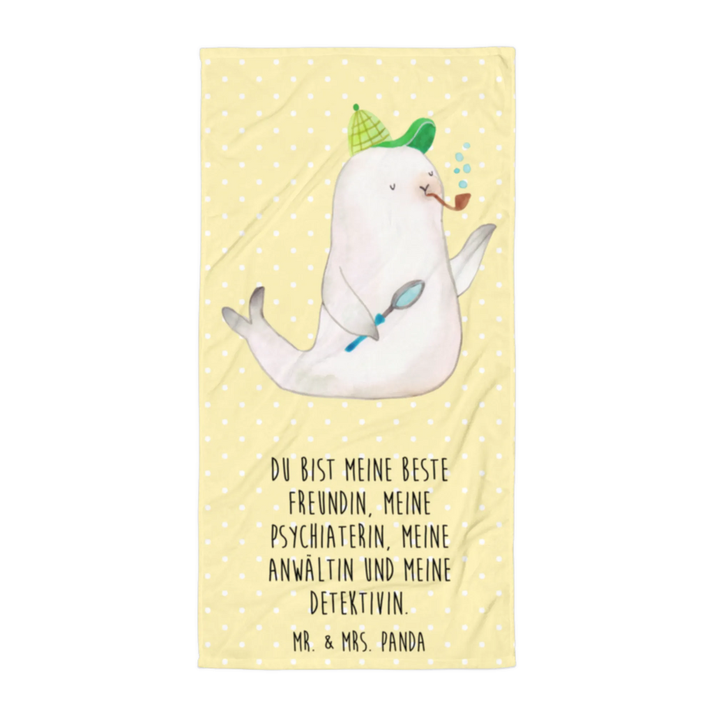 XL bath towel seal sherlock luxury bath sheet, spa towel, XL bath towel, oversized towel, extra large swim towel, large beach towel, small animals, cute, funny, cute animal motives, hand drawn, small world, funny sayings, good mood, happy, gifts, gift ideas, special gifts, animal lover, card