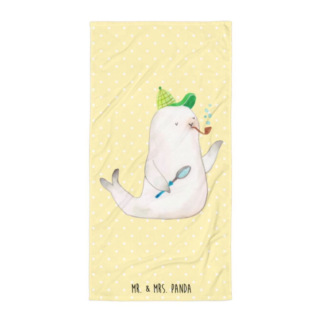 XL bath towel seal sherlock luxury bath sheet, spa towel, XL bath towel, oversized towel, extra large swim towel, large beach towel, small animals, cute, funny, cute animal motives, hand drawn, small world, funny sayings, good mood, happy, gifts, gift ideas, special gifts, animal lover, card
