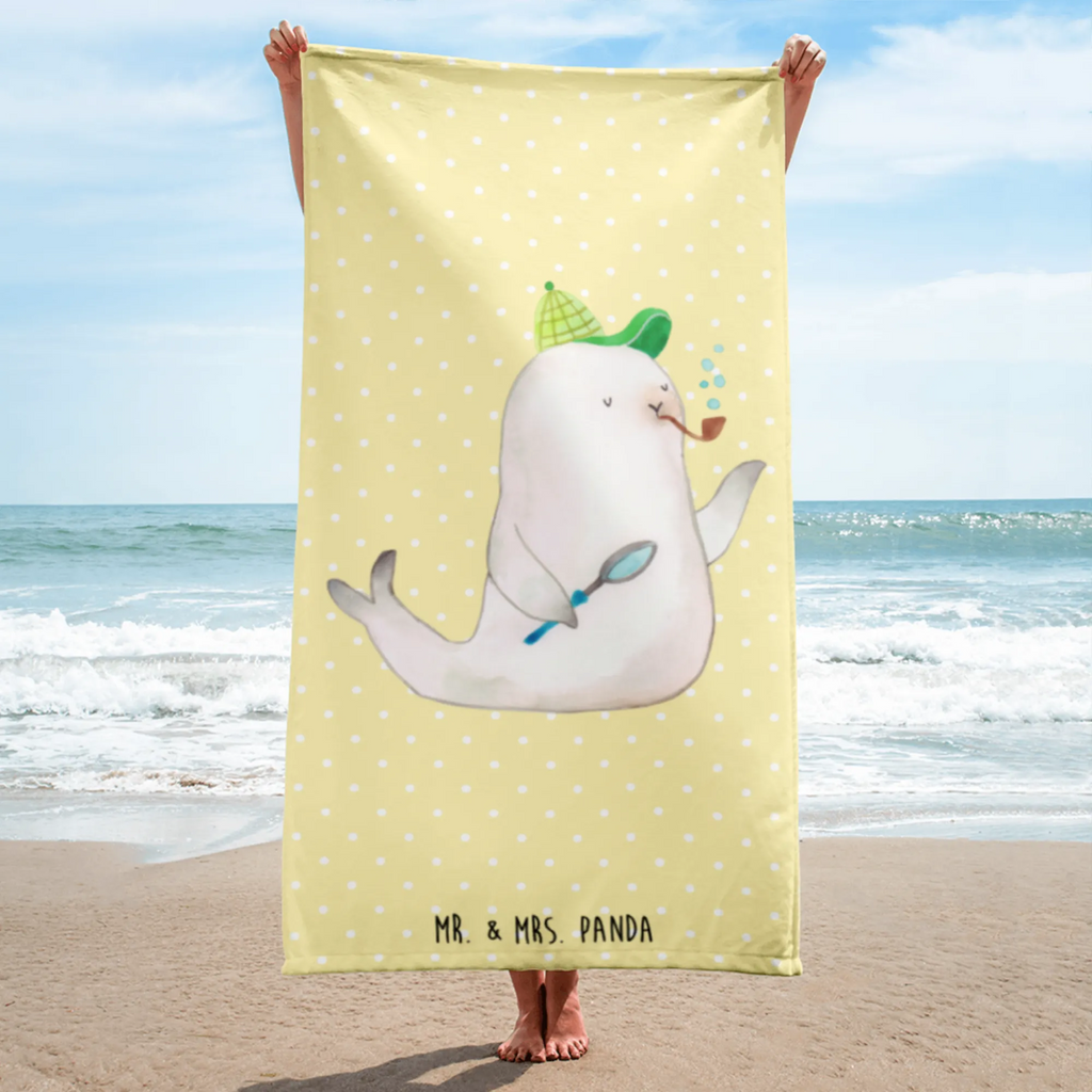 XL bath towel seal sherlock luxury bath sheet, spa towel, XL bath towel, oversized towel, extra large swim towel, large beach towel, small animals, cute, funny, cute animal motives, hand drawn, small world, funny sayings, good mood, happy, gifts, gift ideas, special gifts, animal lover, card