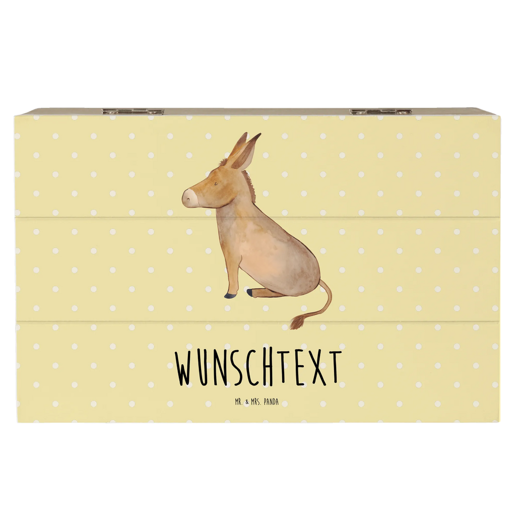 Personalizowane drewniane pudełko Osioł Motywy zwierzęce, dobra energia, zabawne powiedzonka, zwierzęta