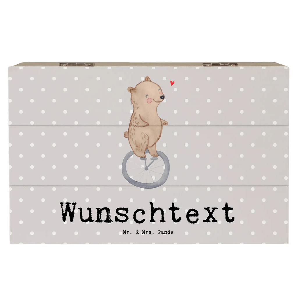 Personalizowane drewniane pudełko Niedźwiedź Jazda na monocykli Prezent, Sport, Dyscyplina sportowa, Hobby, Darować, Dziękuję, Dzięki, Wyróżnienie, Wygrana, Sportowiec