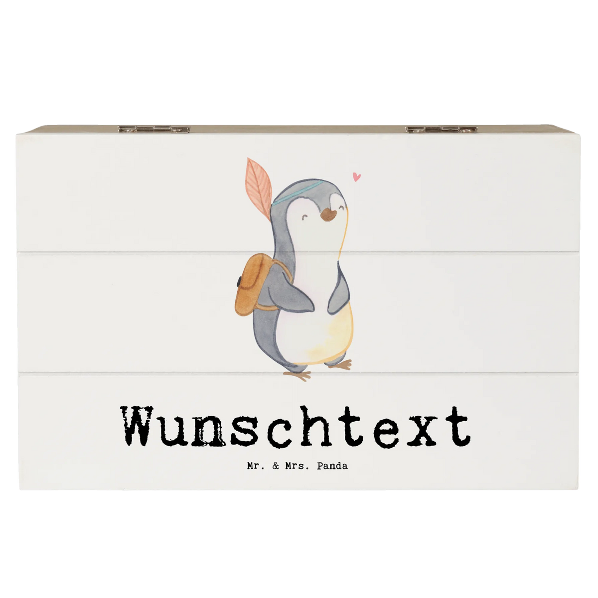 Personalised wooden chest penguin Side trip Gift, giving, thank you, award, profit, athlete, Make trips, travel, destinations, trip