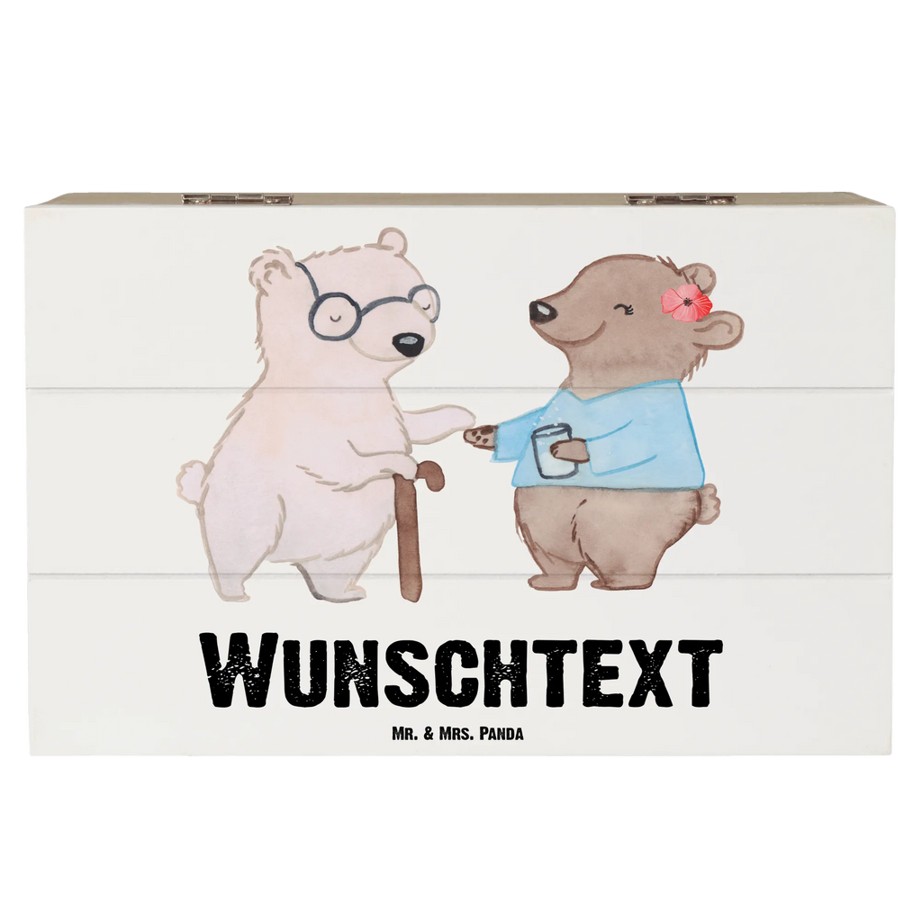 Personalizowane drewniane pudełko opiekunka osób starszych serce Zawód, Wykształcenie, Jubileusz, Pożegnanie, Emerytura, Kolega, Koleżanka, Prezent, Dawać, Pracownik, Współpracownik, Firma, Dziękuję, Dziękuję bardzo