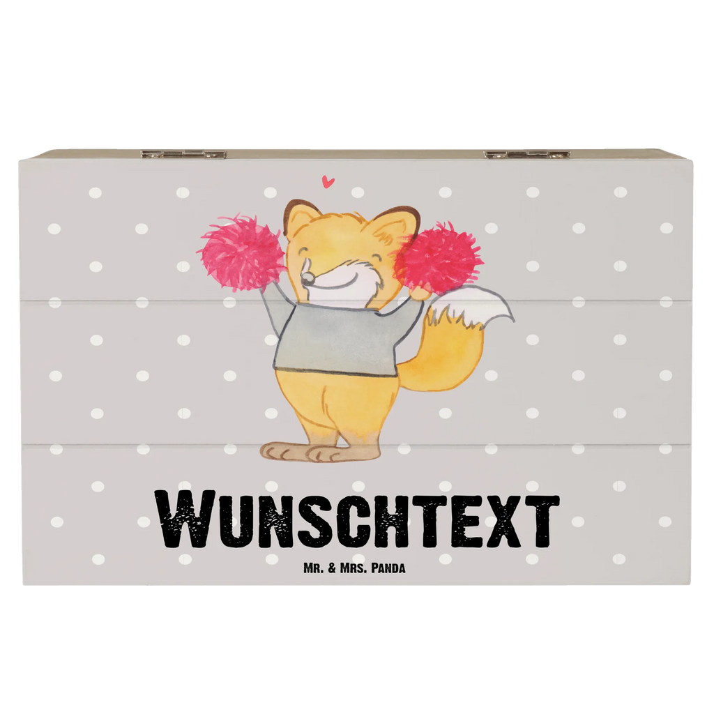 Personalised wooden chest Fox cheerleader Gift, sport, hobby, giving, thank you, award, profit, athlete, Cheerleading, Gymnastics, Cheerleader, Turn Club, Tournaments