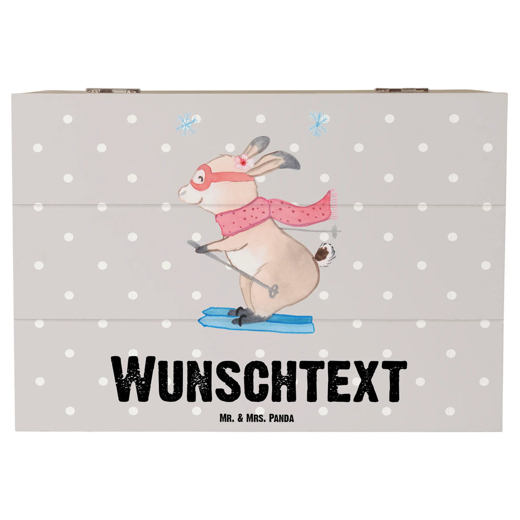 Personalizowane drewniane pudełko królik narciarstwo Prezent, Sport, Dyscyplina sportowa, Hobby, Darować, Dziękuję, Dzięki, Wyróżnienie, Wygrana, Sportowiec