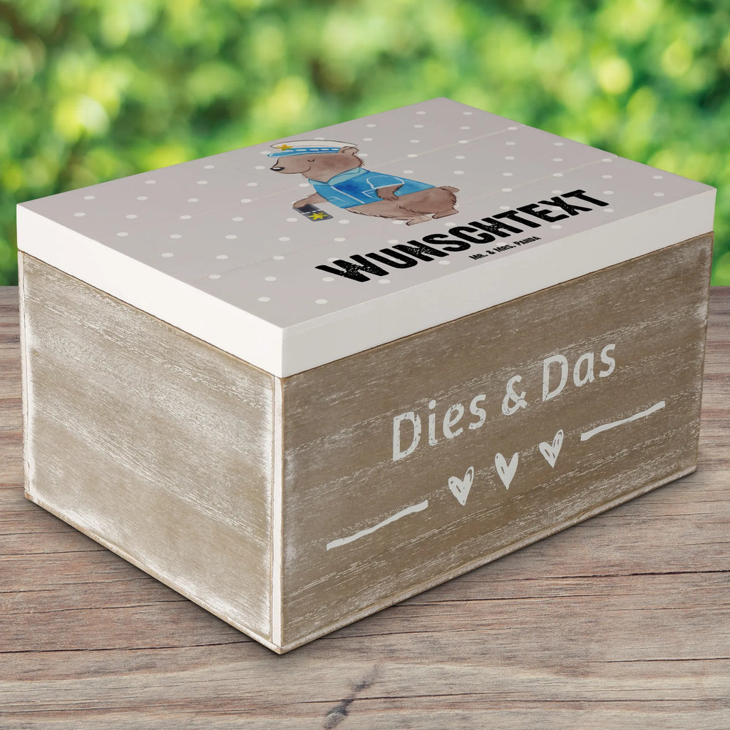 Personalised wooden chest Police officer Heart gift, gift idea, best, farewell gift, passing exam, anniversary, retirement, promotion, job start, sayings, funny, profession