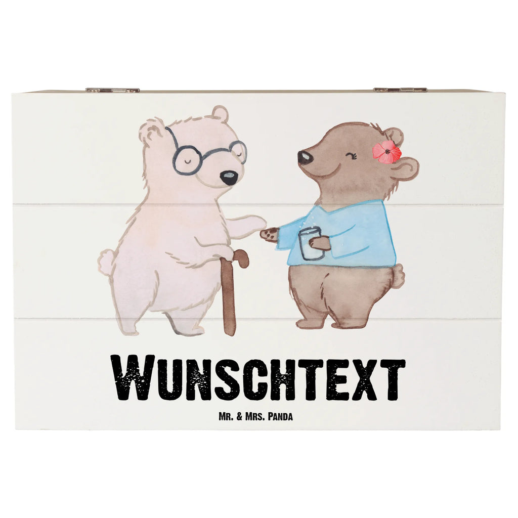 Personalizowane drewniane pudełko opiekunka osób starszych serce Zawód, Wykształcenie, Jubileusz, Pożegnanie, Emerytura, Kolega, Koleżanka, Prezent, Dawać, Pracownik, Współpracownik, Firma, Dziękuję, Dziękuję bardzo