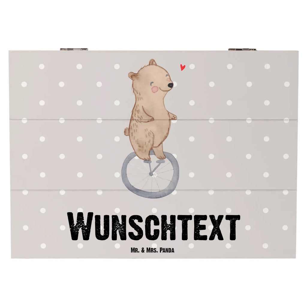 Personalizowane drewniane pudełko Niedźwiedź Jazda na monocykli Prezent, Sport, Dyscyplina sportowa, Hobby, Darować, Dziękuję, Dzięki, Wyróżnienie, Wygrana, Sportowiec