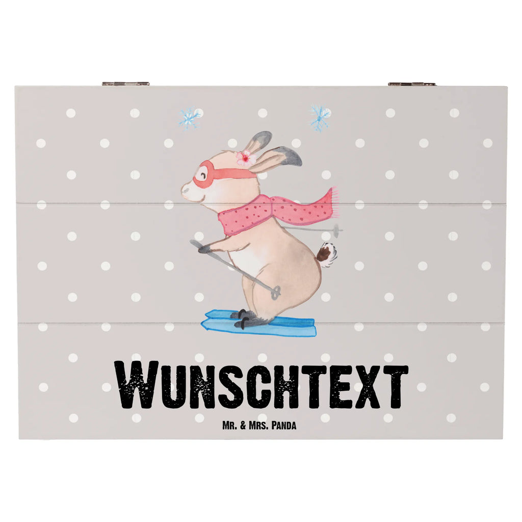 Personalizowane drewniane pudełko królik narciarstwo Prezent, Sport, Dyscyplina sportowa, Hobby, Darować, Dziękuję, Dzięki, Wyróżnienie, Wygrana, Sportowiec