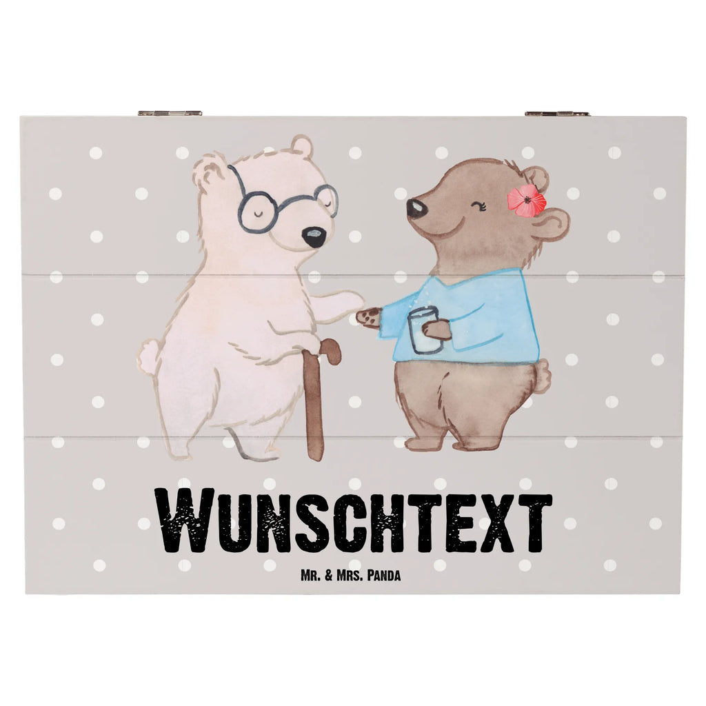 Personalizowane drewniane pudełko opiekunka osób starszych serce Zawód, Wykształcenie, Jubileusz, Pożegnanie, Emerytura, Kolega, Koleżanka, Prezent, Dawać, Pracownik, Współpracownik, Firma, Dziękuję, Dziękuję bardzo