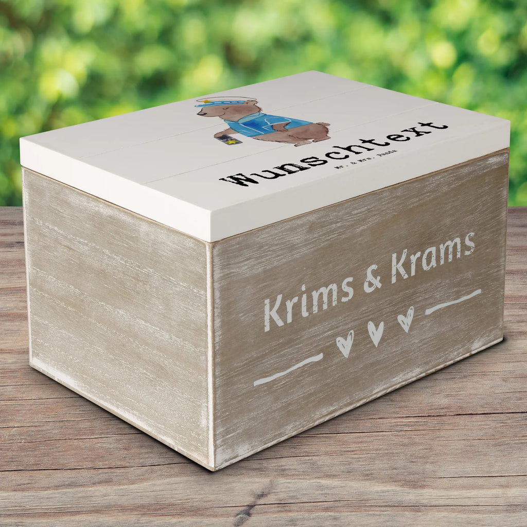 Personalizowane drewniane pudełko Policjantka Serce Zawód, Wykształcenie, Jubileusz, Pożegnanie, Emerytura, Kolega, Koleżanka, Prezent, Dawać, Pracownik, Współpracownik, Firma, Dziękuję, Dziękuję bardzo