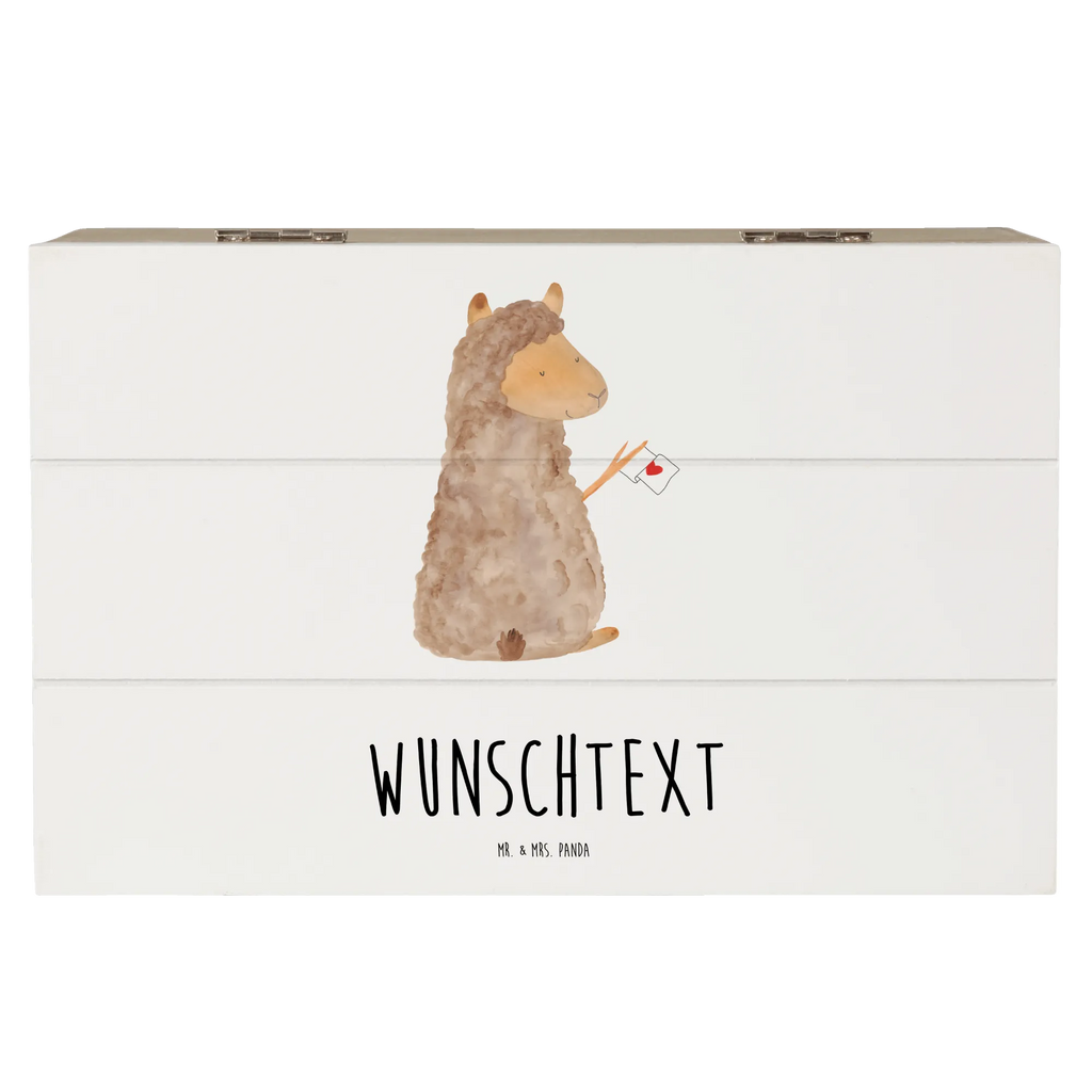 Personalizowane drewniane pudełko alpaka flaga Alpaka, Lama