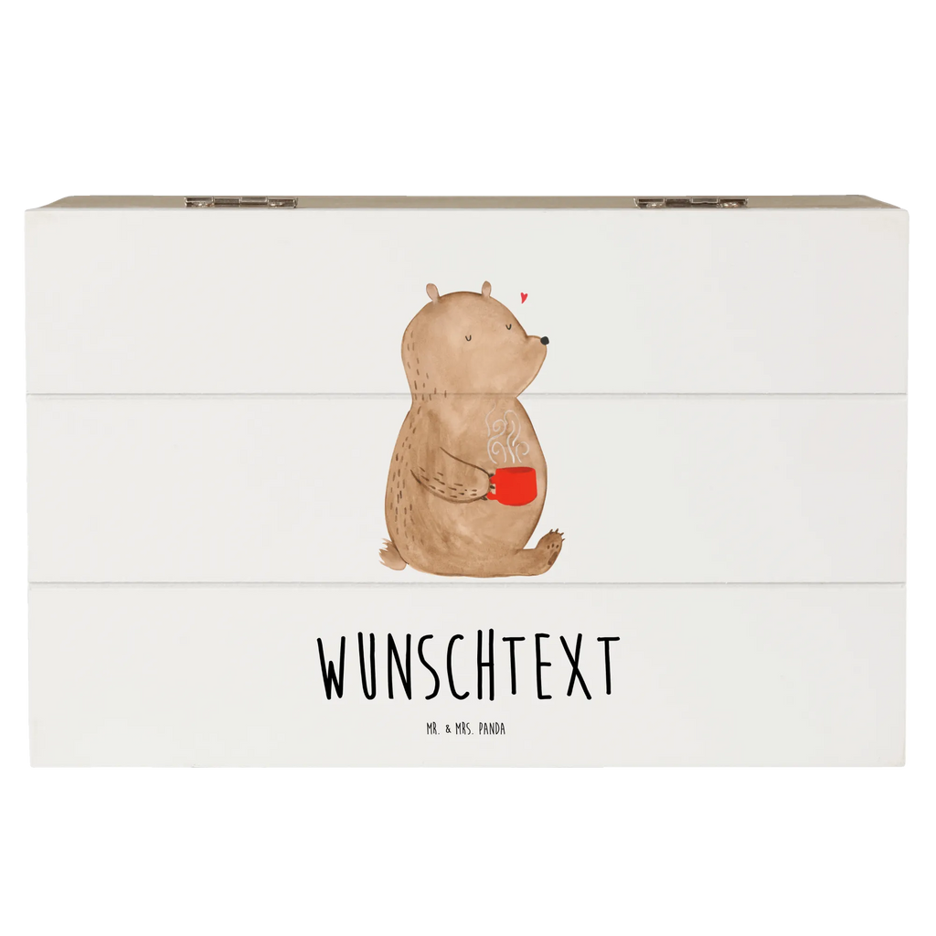 Personalizowane drewniane pudełko Niedźwiedź kawa Niedźwiedź, Miś, Pluszowy miś