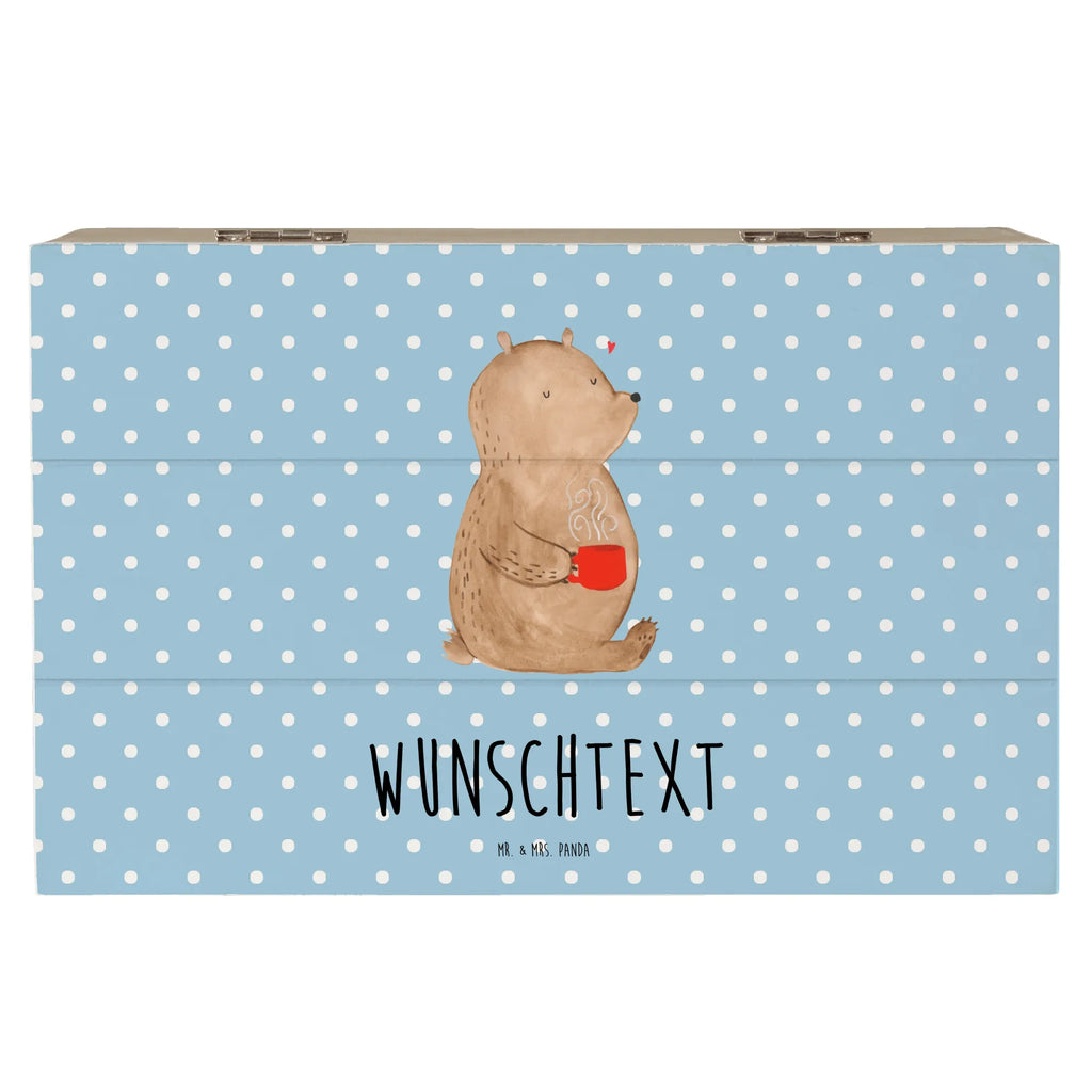 Personalizowane drewniane pudełko Niedźwiedź kawa Niedźwiedź, Miś, Pluszowy miś