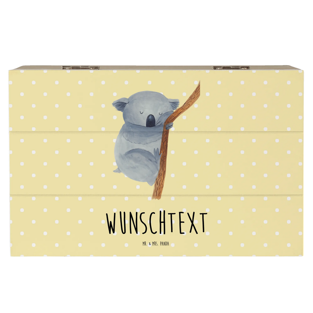 Personalised wooden chest koala small animals, cute, funny, cute animal motives, hand drawn, small world, funny sayings, good mood, happy, gifts, gift ideas, special gifts, animal lover, card, bedroom, dream, bear, Koala, sleeping, koala bear, dreamland