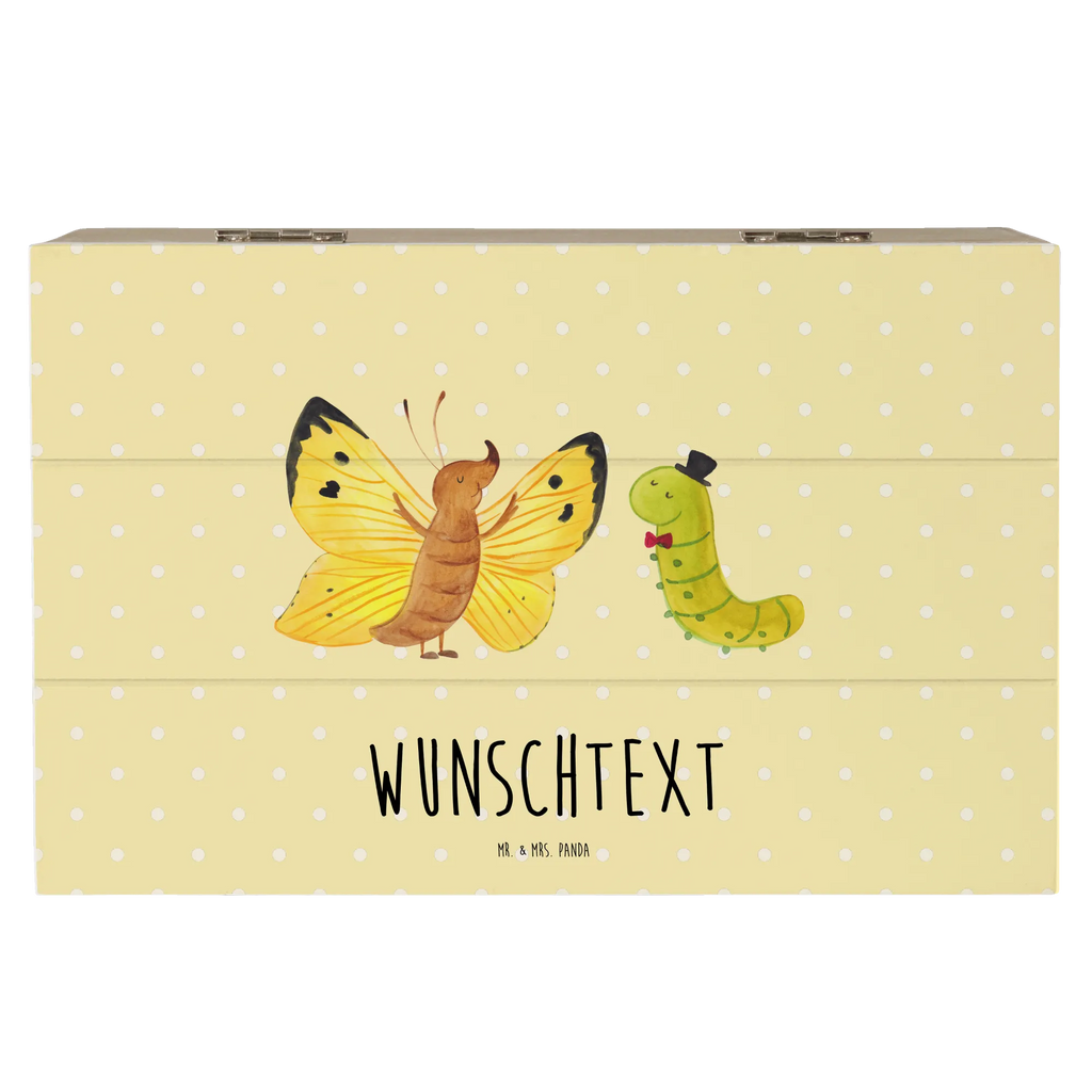 Personalizowane drewniane pudełko gąsienica motyl Motywy zwierzęce, dobra energia, zabawne powiedzonka, zwierzęta