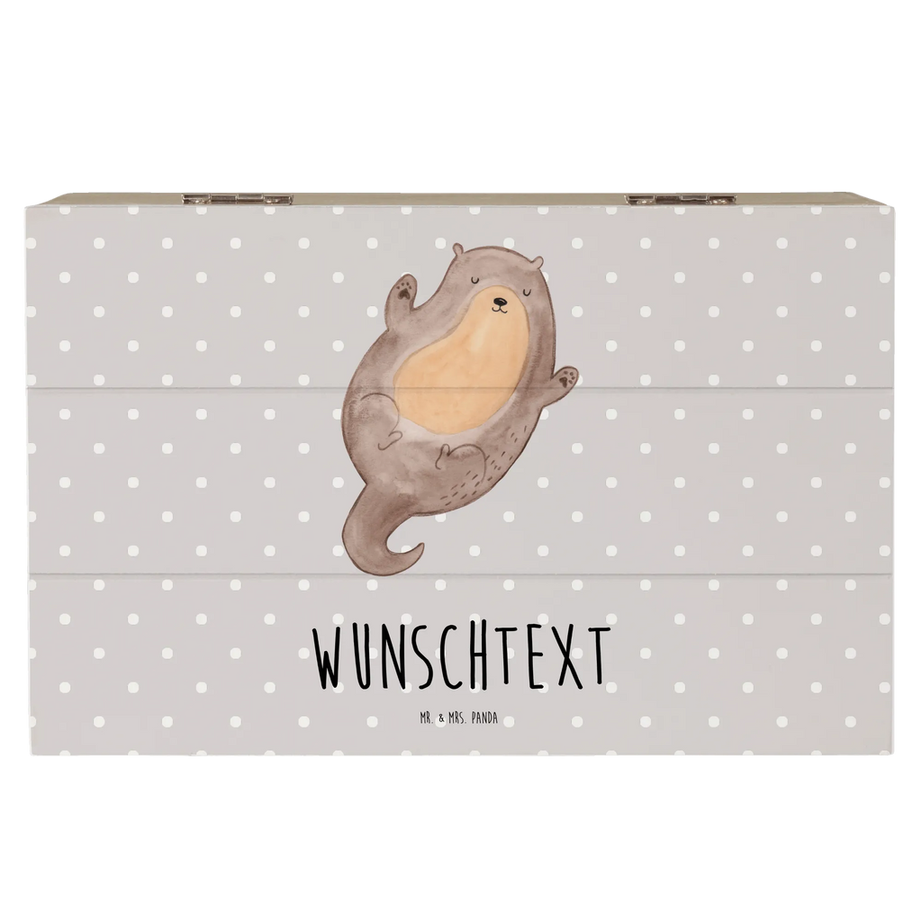 Personalizowane drewniane pudełko wydra Przytulić Kuna, wydra, morska wydra