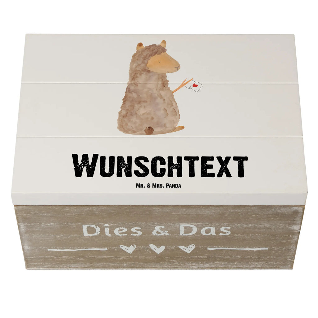 Personalizowane drewniane pudełko alpaka flaga Alpaka, Lama