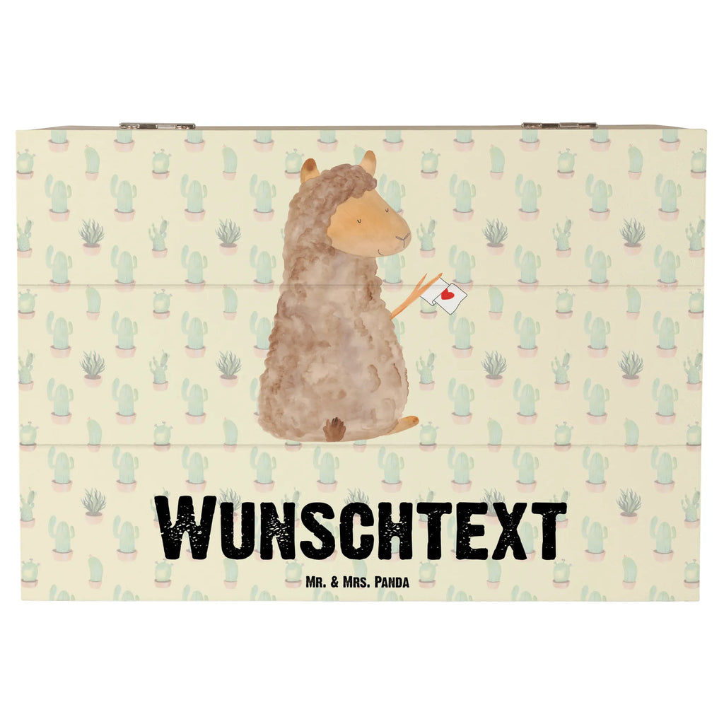 Personalizowane drewniane pudełko alpaka flaga Alpaka, Lama