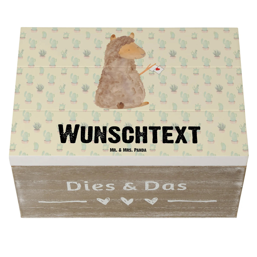 Personalizowane drewniane pudełko alpaka flaga Alpaka, Lama