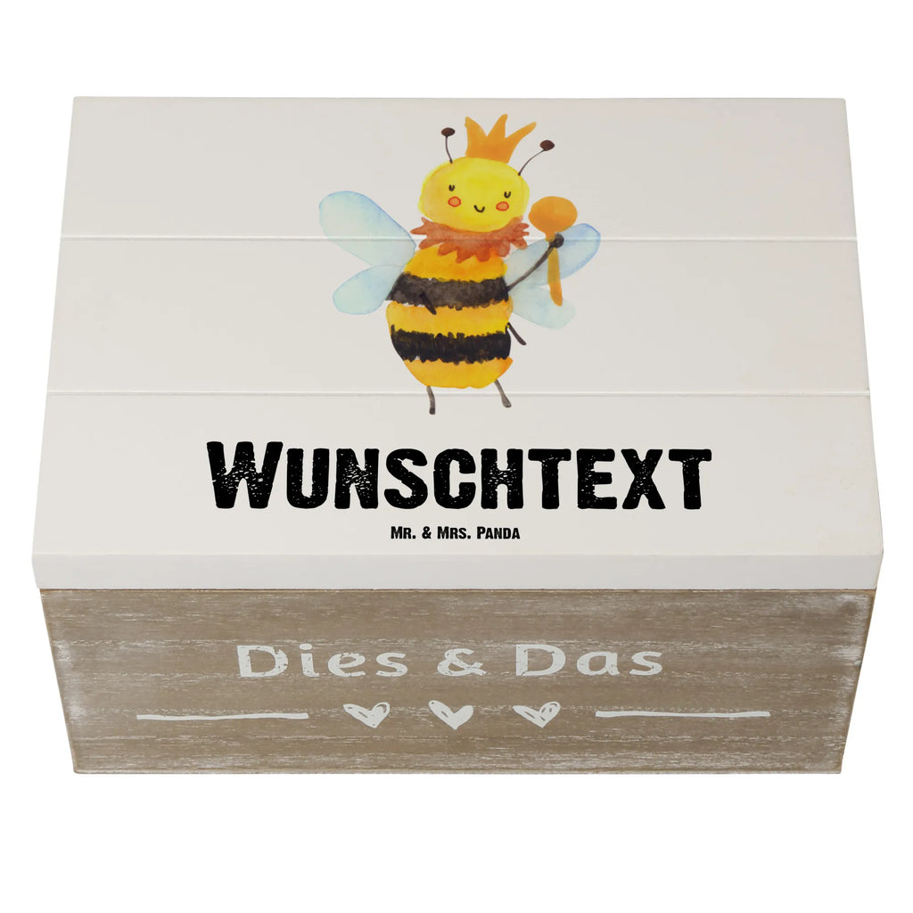 Personalised wooden chest bee king Bee, wasp, bumblebee