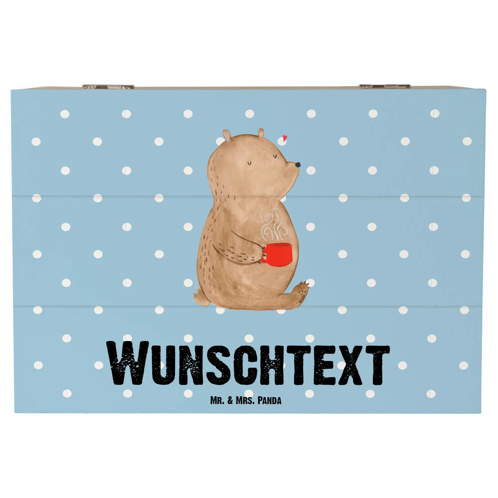 Personalizowane drewniane pudełko Niedźwiedź kawa Niedźwiedź, Miś, Pluszowy miś