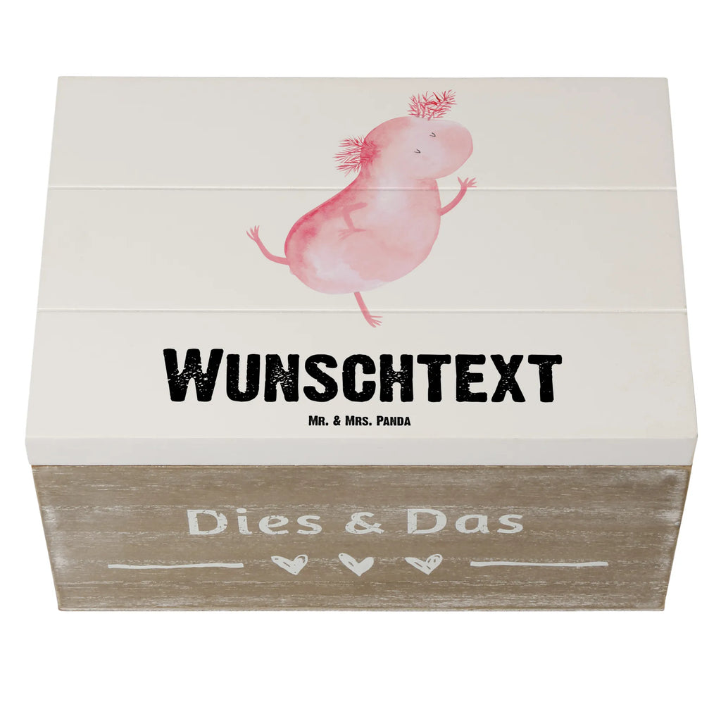 Personalizowane drewniane pudełko aksolotl tańczyć Axolotl, Molch