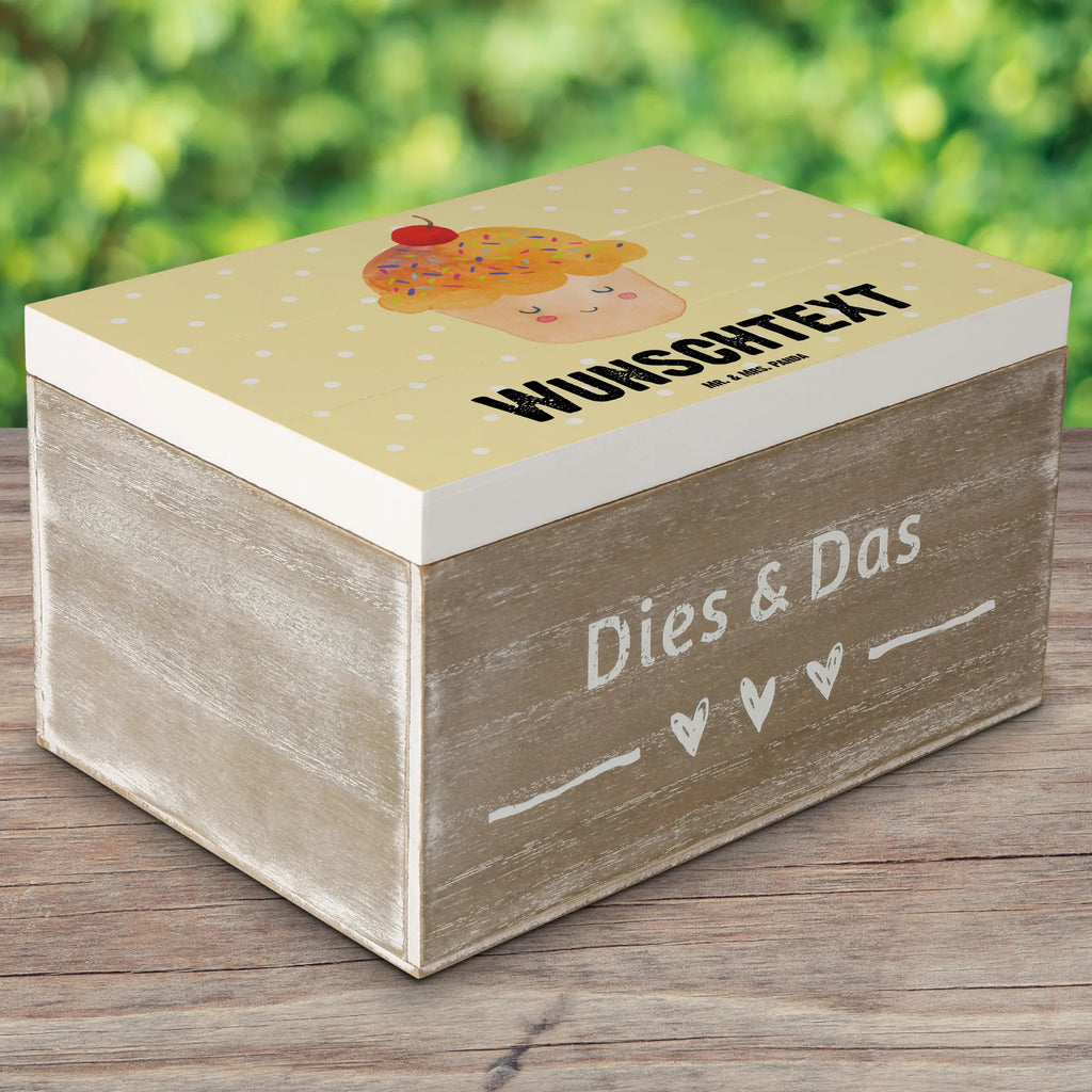 Personalizowane drewniane pudełko Babeczka Motywy zwierzęce, dobra energia, zabawne powiedzonka, zwierzęta